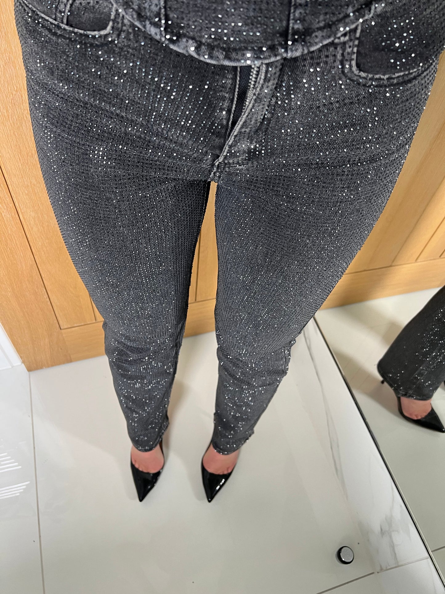 Dark Grey Straight Leg Jeans