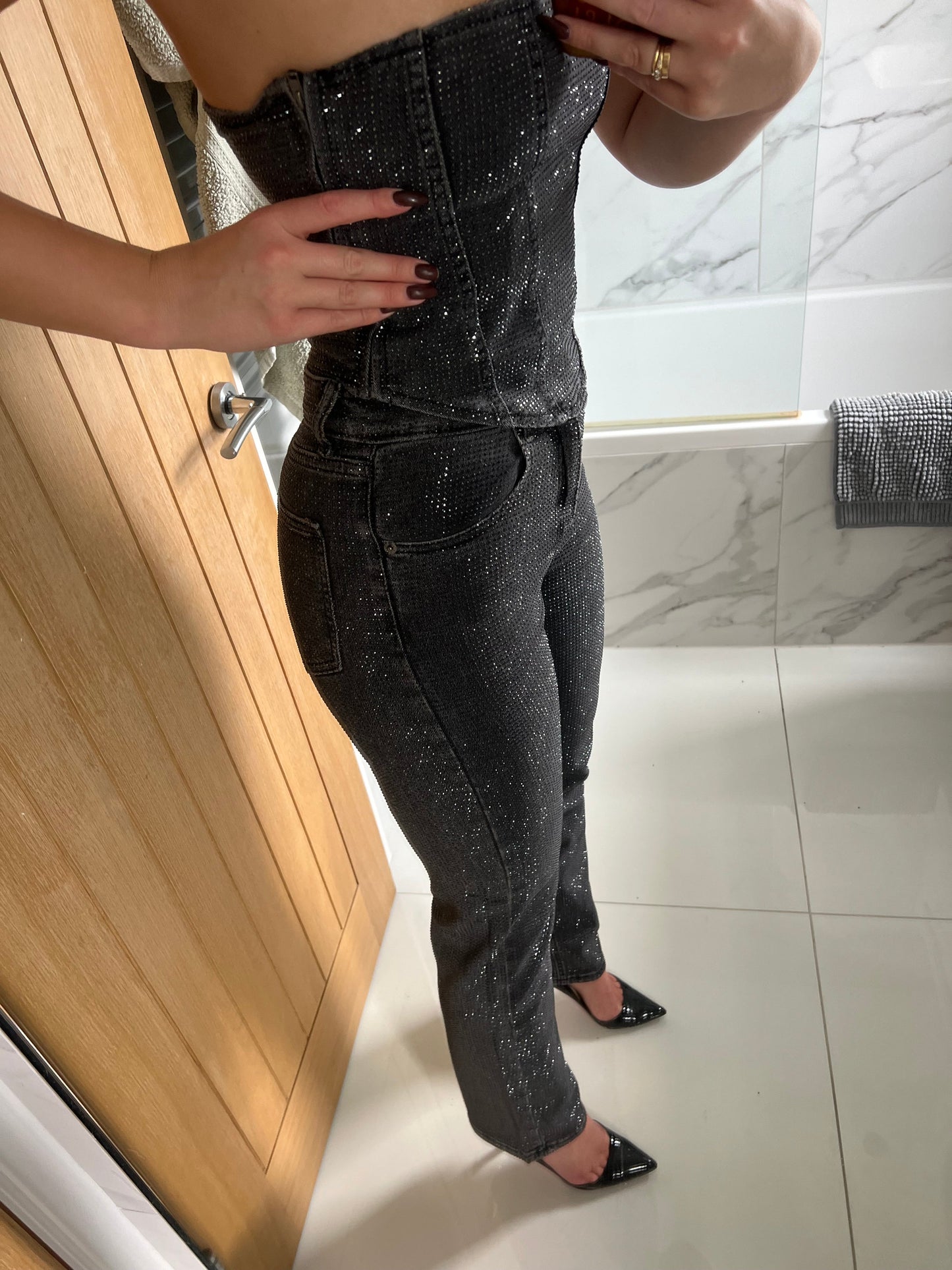 Dark Grey Straight Leg Jeans