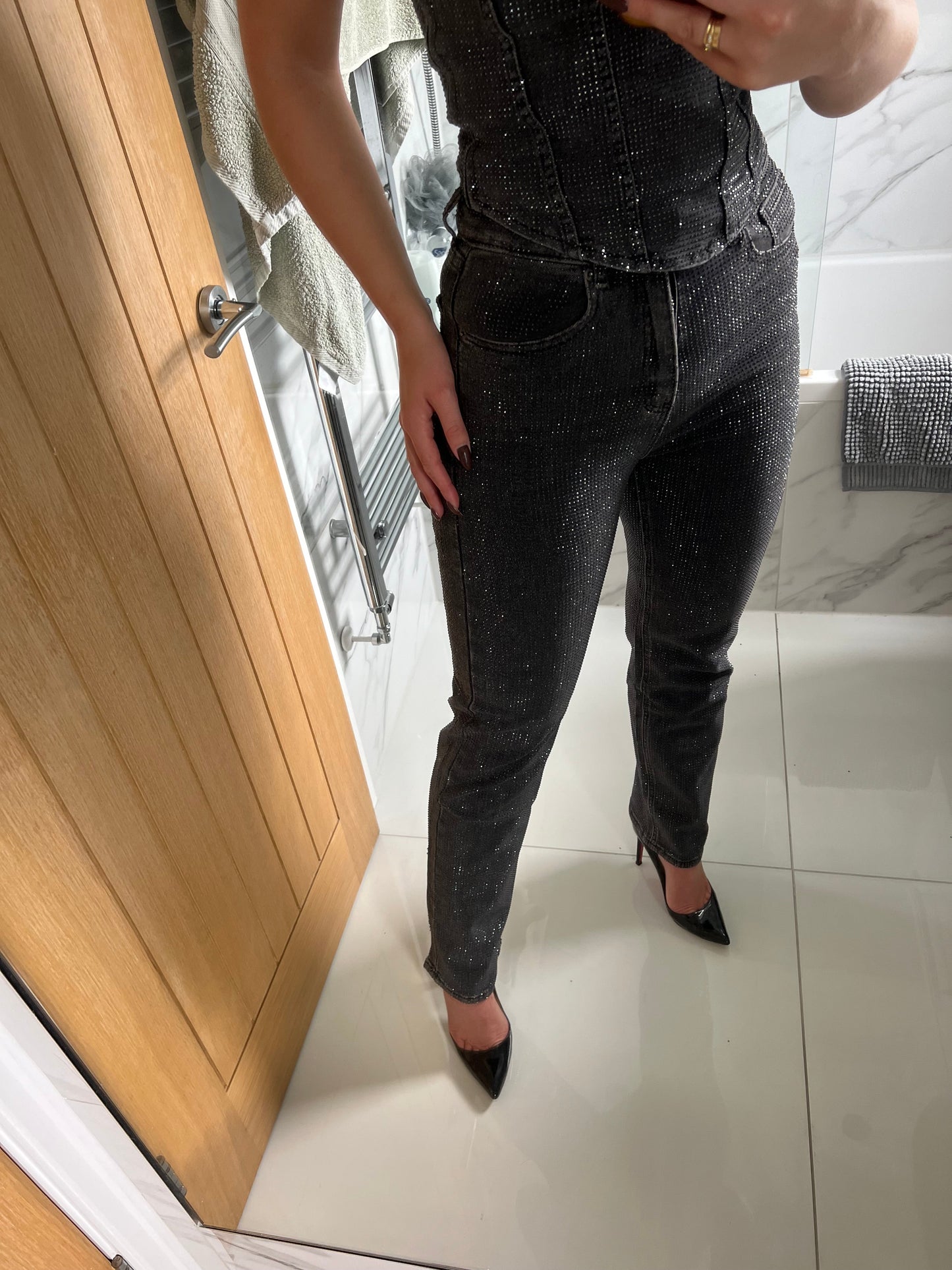 Dark Grey Straight Leg Jeans