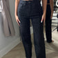 Black Diamanté Wide Leg Jeans