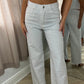 White Diamanté Mid Rise Wide Leg Jeans