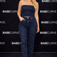 BABECURVE Navy Dark Blue Straight Leg Diamanté Jeans