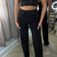 Black Diamanté Wide Leg Jeans