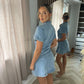 Cap Sleeve Denim Mini Dress
